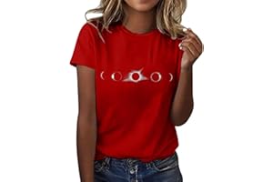 CRHOOHR Solar Eclipse Tshirts 2024 America Totality Spring 4.08.24 Short Sleeve Crewneck Tops Womens Fashion Outfits