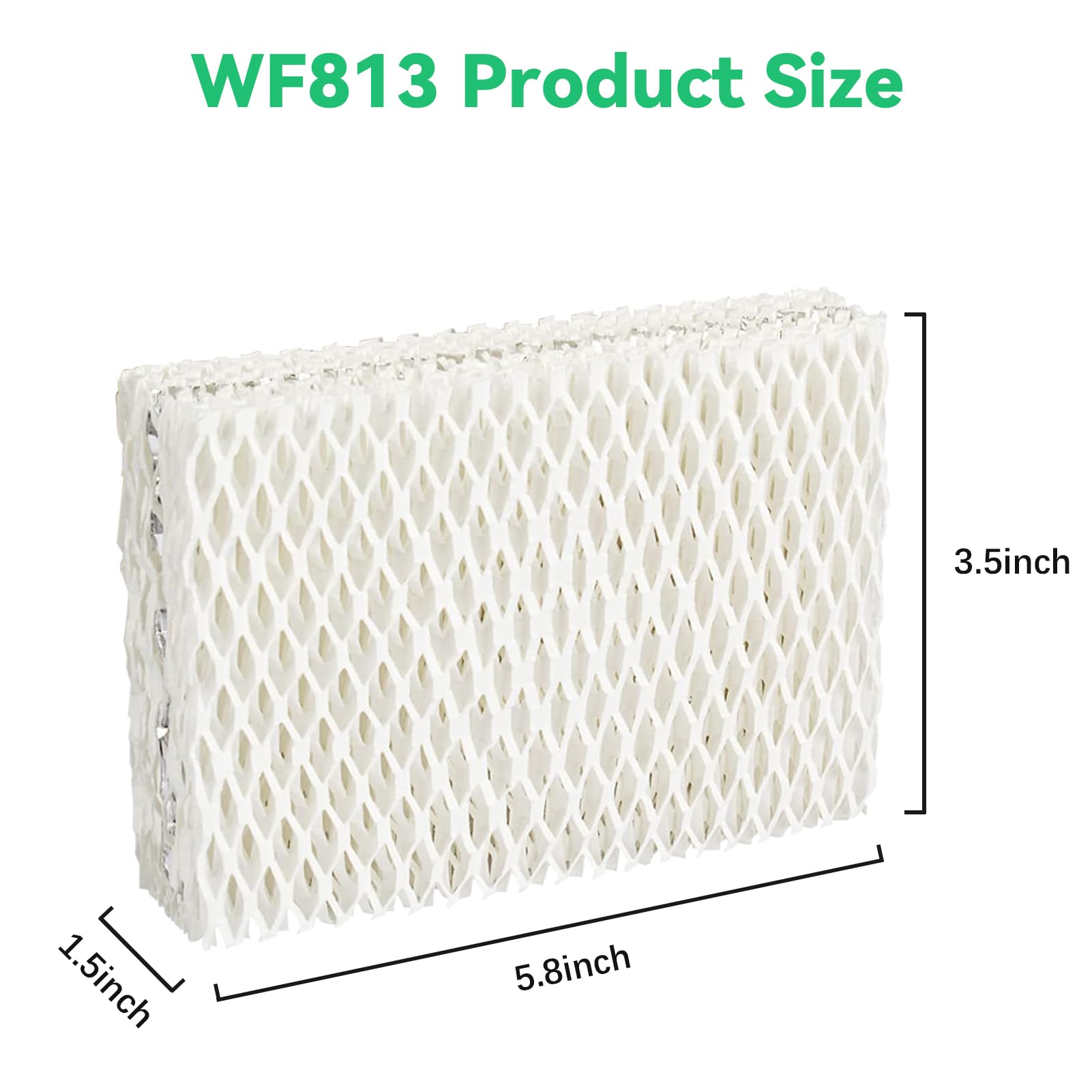 kakofaci 6 Pack WF813 Humidifier Filters Replacement Compatible with Equate EQWF813 PCWF813 Relion RCM832 RCM-832N Protec RWF813 EQ-2119-UL PCCM-832N Cool Mist Humidifiers Wick Filter