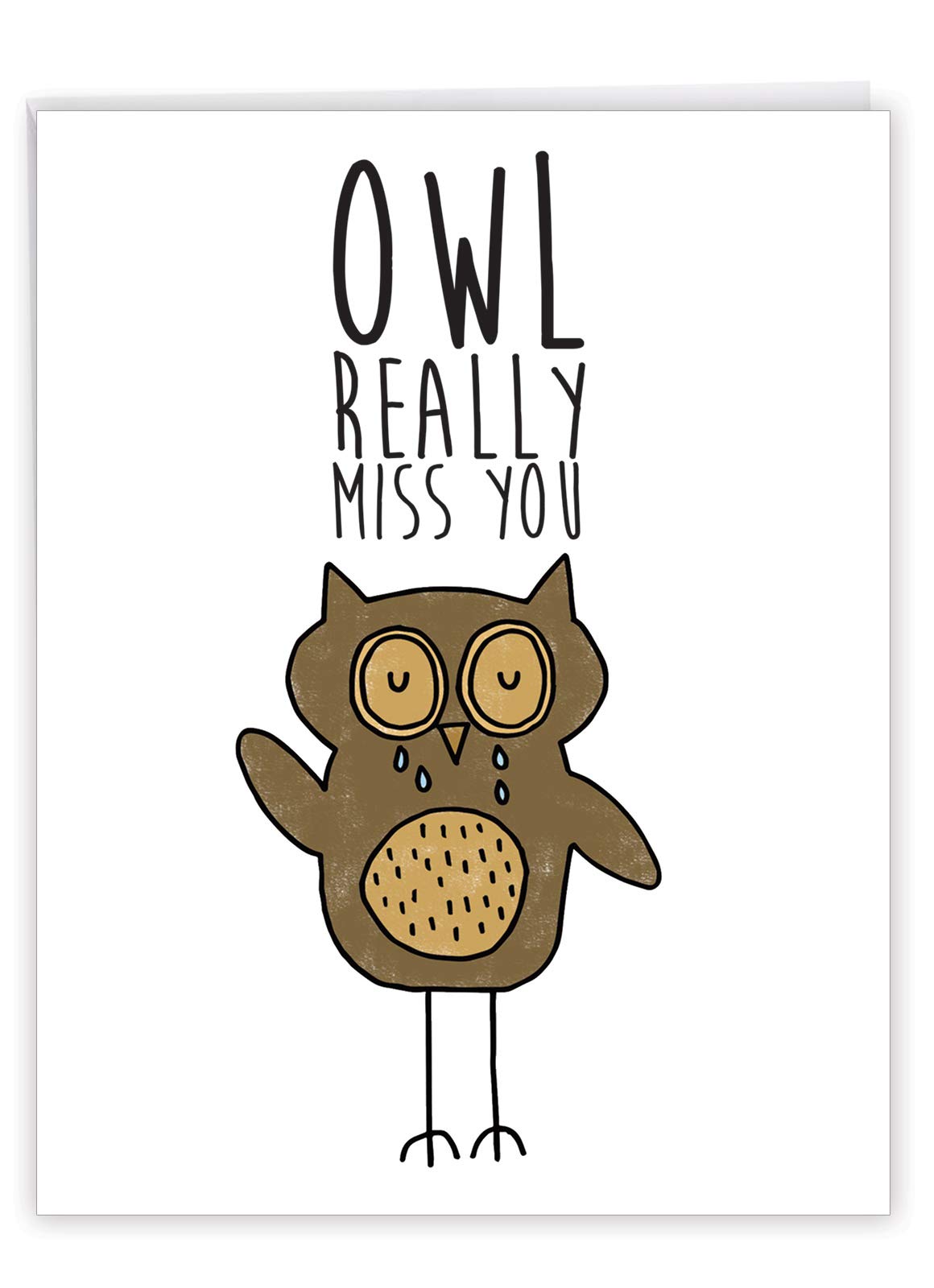 J2975DMYG Jumbo Miss You Card: FUN PUNS With Envelope (Extra Large Version: 8.5'' x 11'')