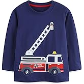 Warmbaby Truck Shirts Kids Toddler Boys Long Sleeve T Shirt Construction