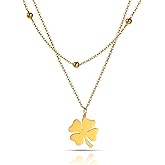 SIPURIS Celtic Good Luck Four Leaf Clover Necklace Irish Shamrock Shape Lucky Charm Pendant Protection Amulet Jewelry For Women Teen