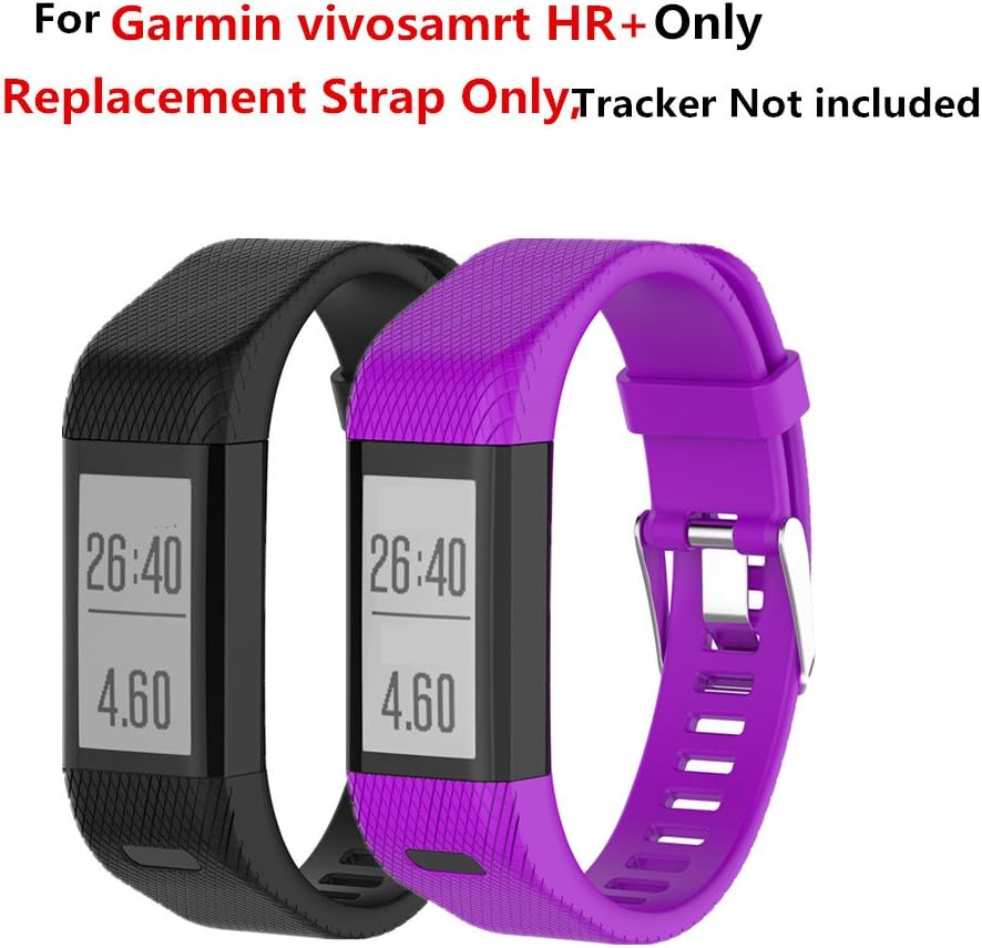 Muovrto Watch Strap for Garmin Approach X40/X10, Silicone Replacement Sport Band Watch Band Strap for Garmin Vivosmart HR Plus - Image 4