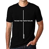 COMIZI Christian Shirts for Men Jesus The Way The Truth The Life Faith T-Shirt Religious Cross Printed Tee Tops