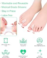 PGRODE 12 Pack Gel Toe Separators 6S 6L Soft Silicone Bunion Spacers view 3