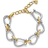 LILIE&WHITE Gold Bracelet For Women Gold And Silver Bracelet Two Tone Bracelet Adjustable Link Bracelet Trendy Chain Bracelets Fashion Gold Bracelet Jewelry