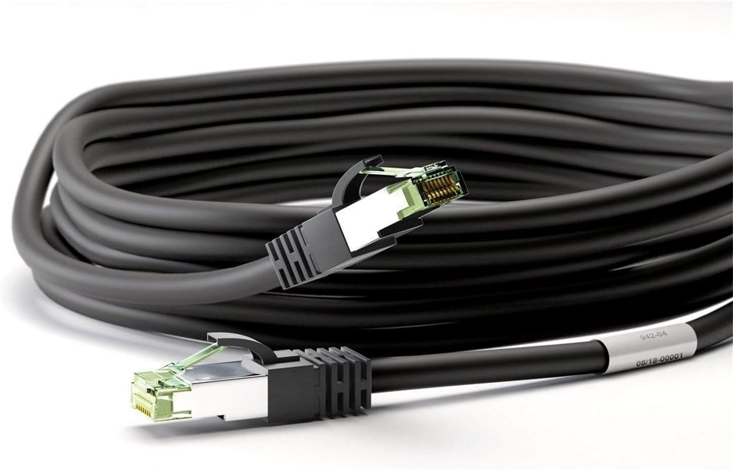 Goobay CAT 8.1 Patch Cable, S/FTP (PiMF) Cable, Black, 1 Metre - Image 4