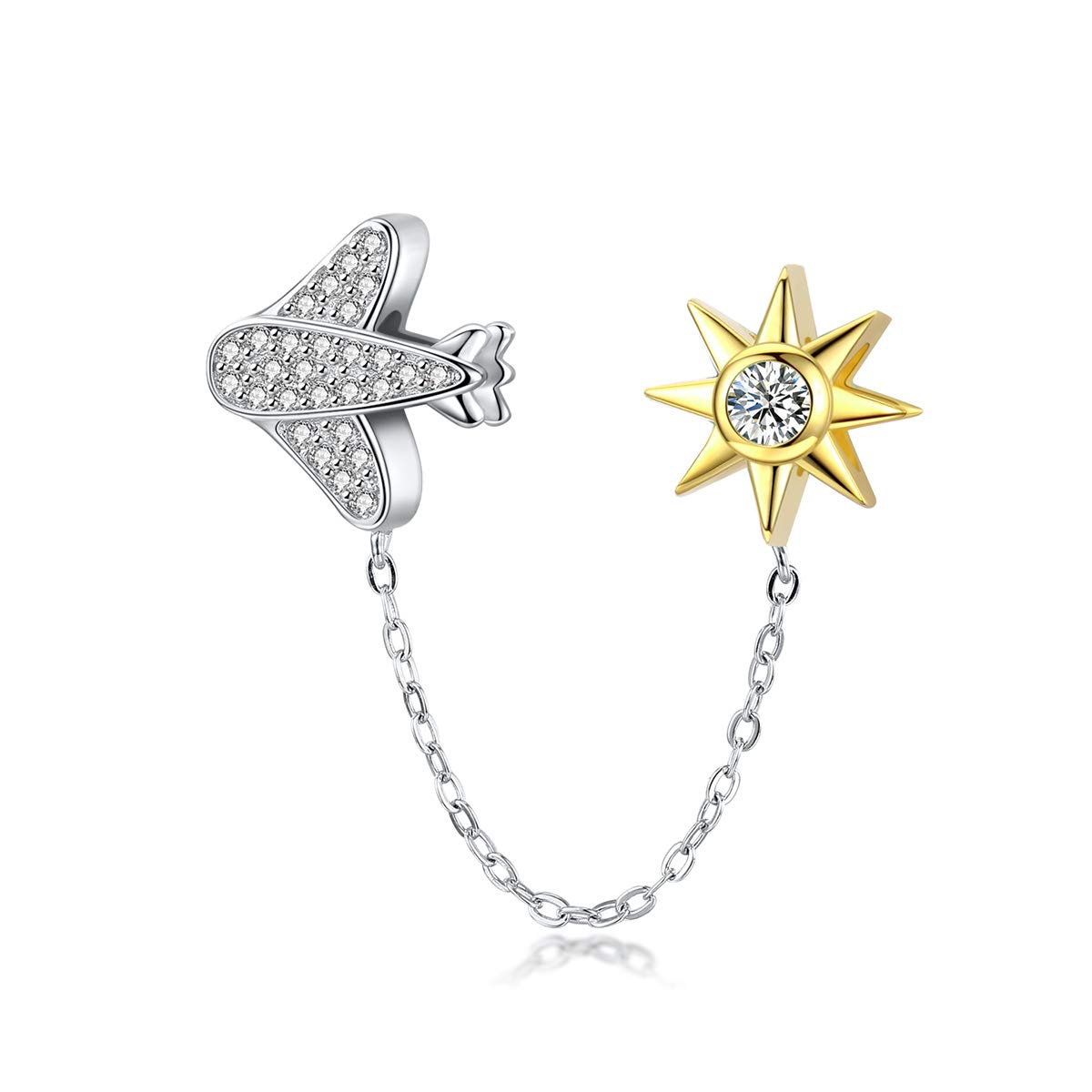 Bijoux Blu Fly in Starry Night Pendant Chain Charm for European Women Bracelet & Bangle 925 Sterling Silver DIY Jewelry