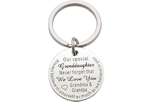 CHENVA Grandparents to Granddaughter Gifts Never Forget That We Love You Keychain Inspirational Gift for Granddaughter