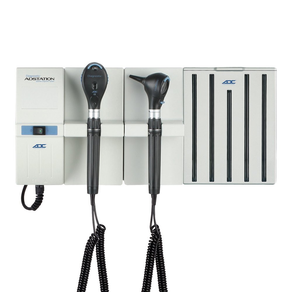 ADC Diagnostic Wall Set with 3.5V LED Otoscope, 3.5V LED Coax Ophthalmoscope, and Specula
