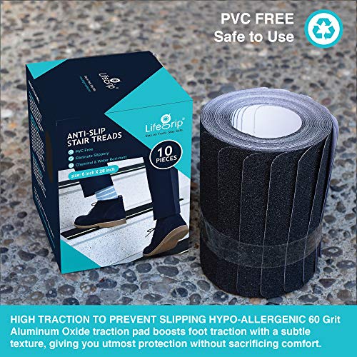 LifeGrip Anti Slip Traction Treads (10Pack), 6 inch X 28 inch, Best