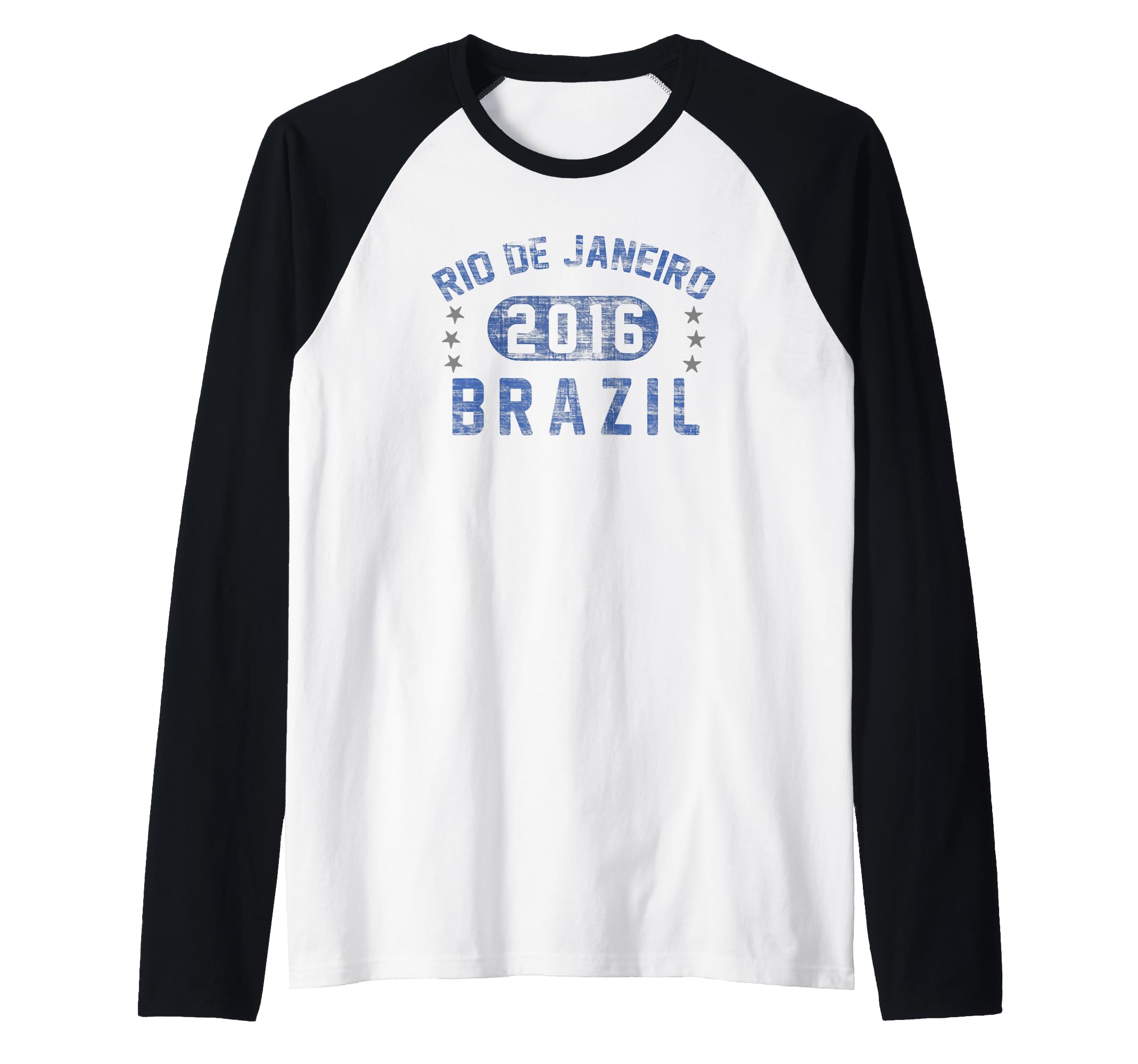 Rio de Janeiro 2016 Brazil Stars Raglan Baseball Tee