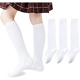 Mini angel Girls Knee High Socks Seamless Boys School Uniform Socks Kids Soccer Socks Cotton Long Socks 3/5 Pack