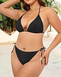 Tempt Me Women Plus Size Triangle Bikini String Two