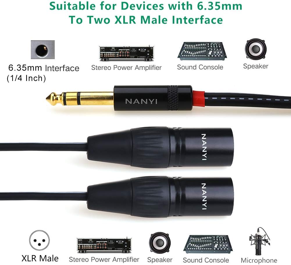 NANYI 6.35mm To 2XLR microphone splitter audio Cables - Image 4