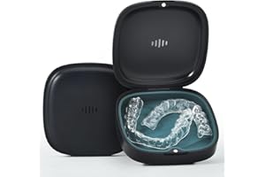 Gaboolo Retainer Case Slim Aligner Case with Vent Holes Removable Inner Tray Silicone for Easy Cleaning (1Pack Black Green)