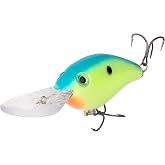 Strike King 8XD Elite Fishing Lure, Dives to 20-Ft, Pro Powder Blue | 3 1/2-Inches, 1.4-Ounce, Unique Curved Bill, Rattle Chambers, Size 2/0 Mustad Triple Grip Hooks