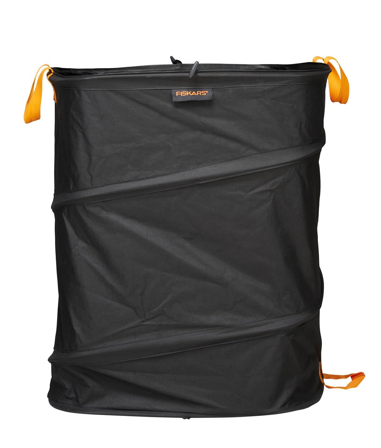 Fiskars Large PopUp Garden Bag with Handles, Space-saving Folding, Capacity: 219 L, Height: 70 cm, Width: 56 cm, Black/Orange, Ergo, 1028373