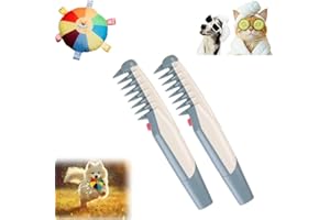 IZIVE Glosrity Mataway E-Comb, Mataway E Comb, Petsboro Mataway E-Comb, Lifweb Mataway E-Comb, Electric Pet Dog Grooming Comb Hair Trimmer, Pet Hair Knot Remover for Dogs Puppies Cats (2pcs Grey)