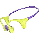 mojawa Aerra Bone Conduction Sport Headphones, IP67 Waterproof Workout Earphones, Open-Ear, Wireless Bluetooth with Mic, Secure and Comfortable for Running and Cycling, Green and Purple