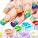 MissBabe 2Pack/24 Different Colors Natural Real Dried Flowers Nail Art Decoration Sticker for 3D Nail Art Acrylic UV Gel Tips