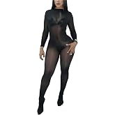 KIZOIEJE Women's Oil Shiny Bodystocking 5D Sheer Full Body Stocking Sexy Lingerie Outfits Clubwear