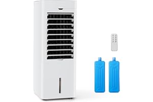 DORTALA Evaporative Air Cooler and Heater Combo, 4-in-1 Swamp Cooler with 3 Speeds, 3 Modes, 12H Timer, 2 Ice Packs & Remote 