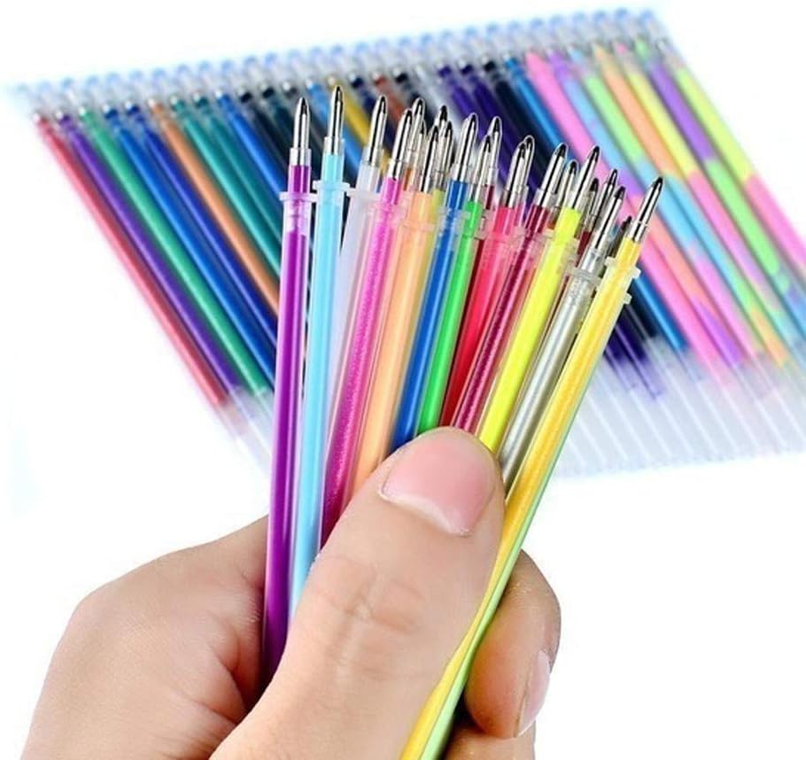ToDIDAF 24Pcs Refills, Office School 12 Colors Refills Markers Watercolor Gel Pen Replace Supplies, for Adult and Children Coloring Books, Arts Crafts, DIY Decor