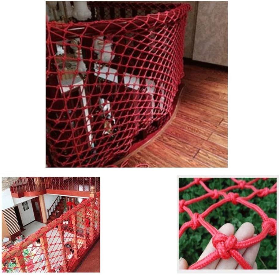 BD.Y Strong Child Safety Railing Net Protection Net, Red Nylon Net