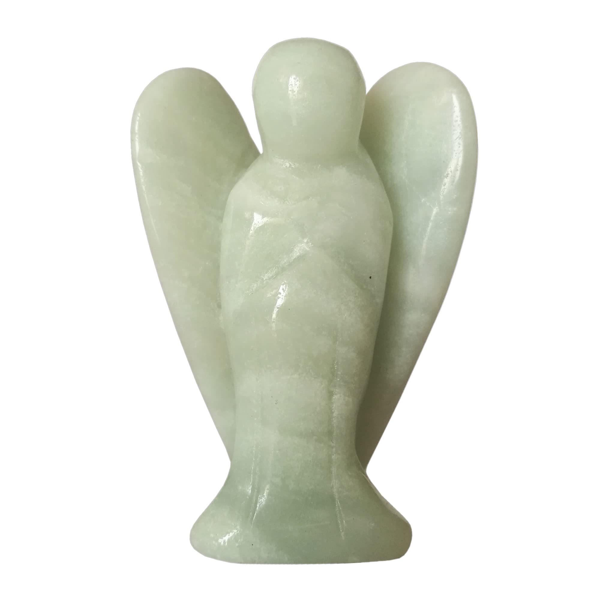 Manekieko Natural Lapis Lazuli Healing Crystal Prayer Guardian Angel Statue,48mm Carving Pocket Palm Stone Figurines Decoration