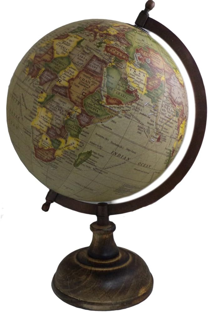 Earth Globe Home Decor Table Geography Ocean Metal Stand Big Rotating Globe 12"