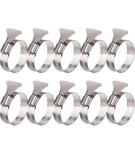 Uxcell 10 Pcs 304 Stainless Steel Worm Gear Hose Clamps - 19-29mm Adjustable Range For Fuel Lines, Pipes & Cables - View #9