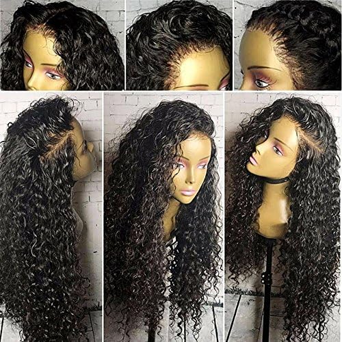 Brazilian Virgin Hair Full Lace Human Hair Wigs For Black Women 130% Density Deep Curly Wig Natural Hair Line With Baby Hair (24 inch Full Lace Wig)