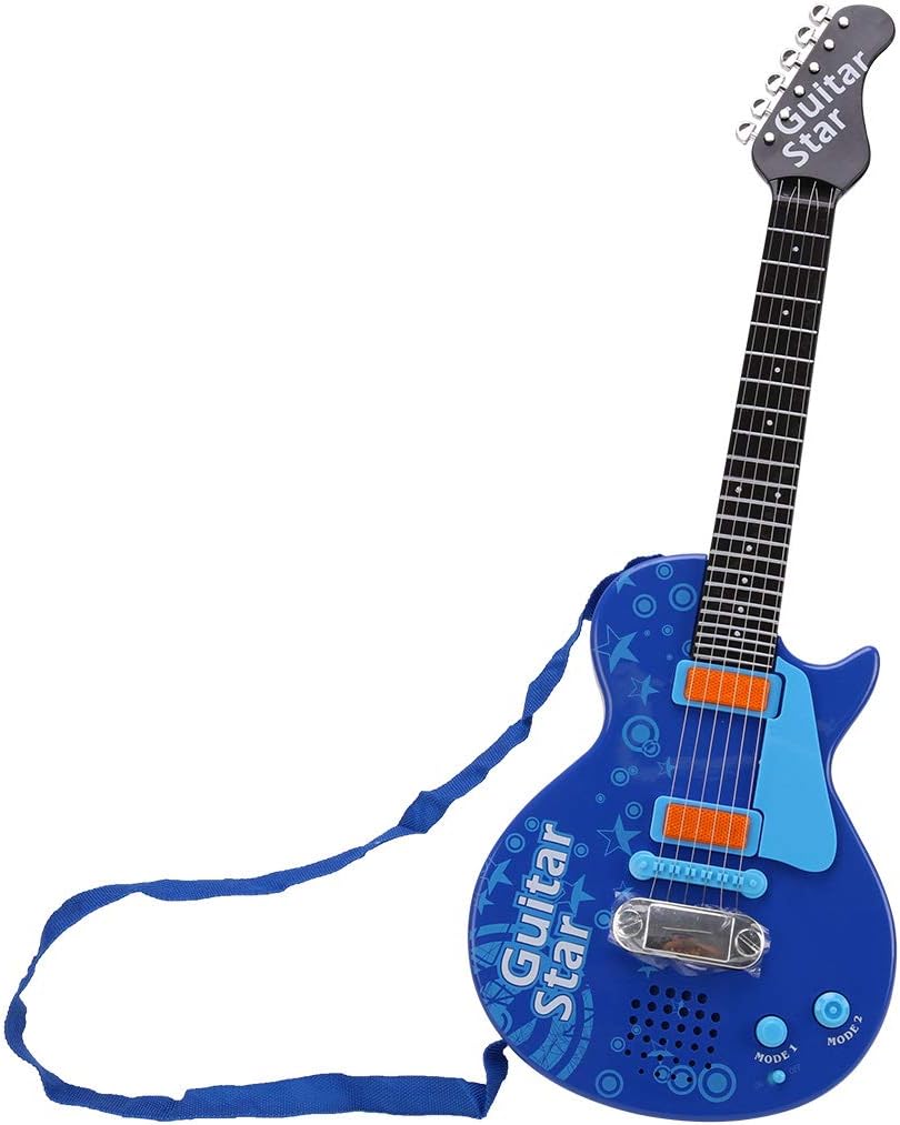 LVPY Kids Guitar, 6 String Electric Guitar Musical Instrument Toy Gift Toddlers Beginner - Blue