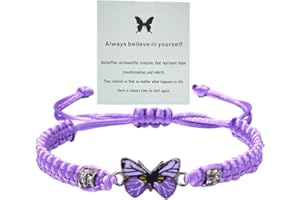 ATIPTU Always Believe in Yourself Butterfly Bracelet Adjustable String Butterfly Bracelets Cute Butterfly Charm Bracelets Bracelet Suitable For Women Butterfly Jewelry