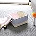 TheWarmHome Decorative Basket Rectangular Fabric Storage Bin Organizer Basket with Handles for Clothes Storage (Blue Strip, 13.8L*9.8W*6.7H)