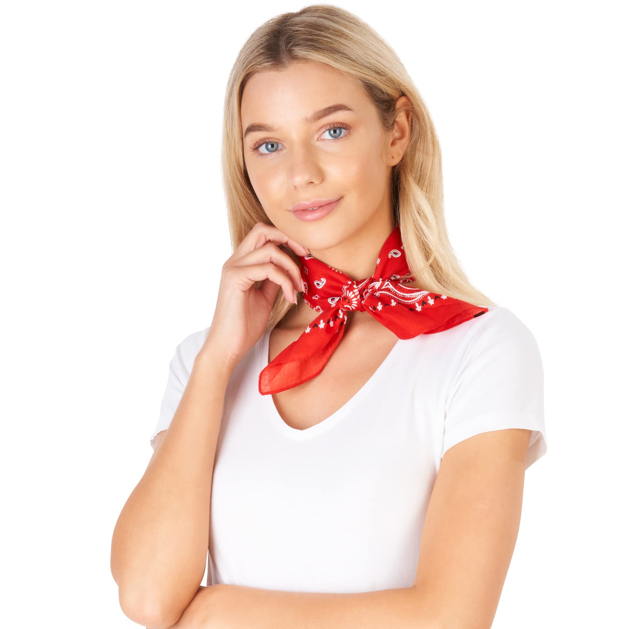Bandana Rot für Damen & Herren - Baumwolle Kopftücher - Sommer & Winter 8