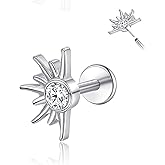 limerencia 20G Hypoallergenic Flat Back Push Pin Earring,Titanium Conch Nose Helix Tragus Piercing Jewelry for Women men,Implant Grade Threadless Press Fit Stud Earring(1pc)