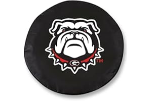 HBS University of Georgia (Bulldog) Tire Cover - Size Large - (31.25x11) on Black Vinyl