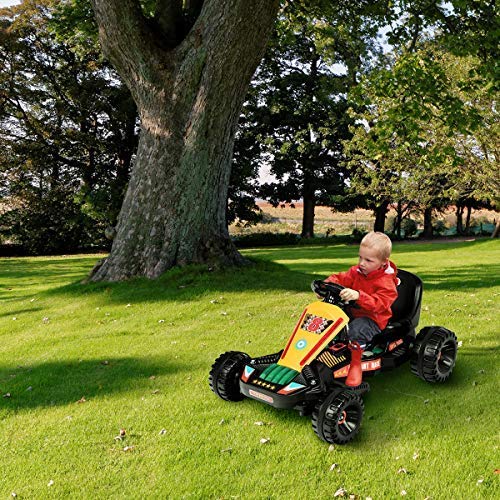 thumbnail image 2 of HONEY JOY Electric Ride On Go Kart, Battery Powered F1 Racing Car W/Light & Music, Spring Suspension, USB Port, High/Low Speed, 12V Electric Vehicle For Kids, Ride On Car With Remote 2 of 10