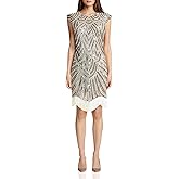 Vijiv Art Deco Great Gatsby Inspired Tassel Beaded 1920s Flapper Dress