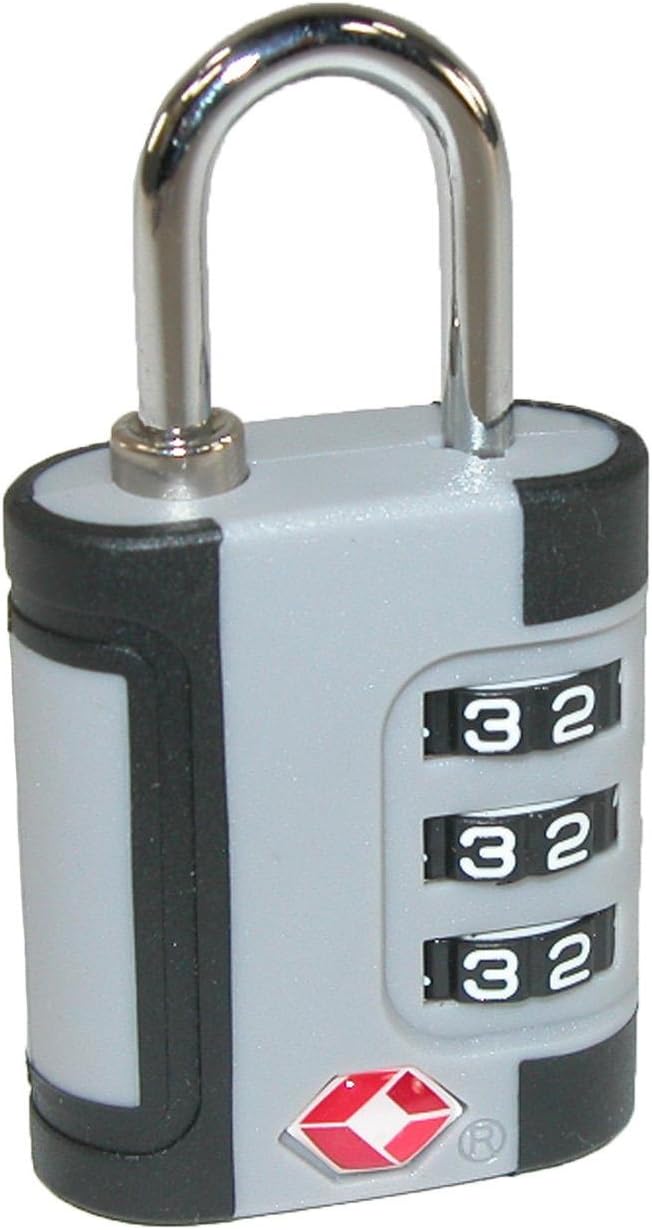 En RouteEnroute Easy to Read Luggage Combination Lock, Silver