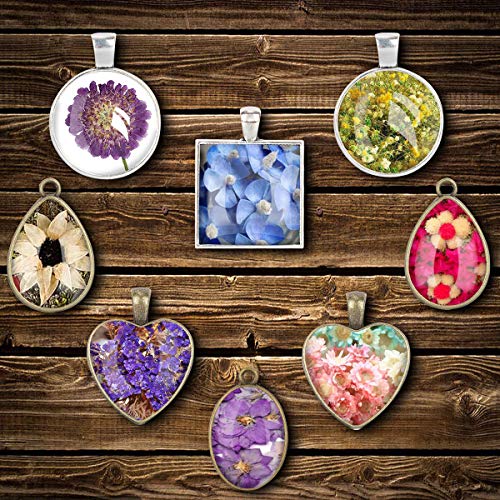 30 Pcs 5 Styles Pendant Trays Molds- Round & Square & Heart & Teardrop & Oval,1 Pcs Silicone Jewelry Casting Molds Jewelry Silicone Mold for Jewelry Making DIY Craft - Thumbnail 2