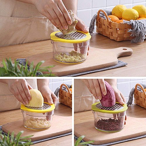 Citrus Lemon Orange Juicer, Manual Hand Squeezer with Built-in Measuring Cup and Grater 12OZ 4 in 1 Multi-function Manual Juicer with Multi-size Reamers, Egg Yolk Separator, Ginger Garlic Grater Green - Thumbnail 3