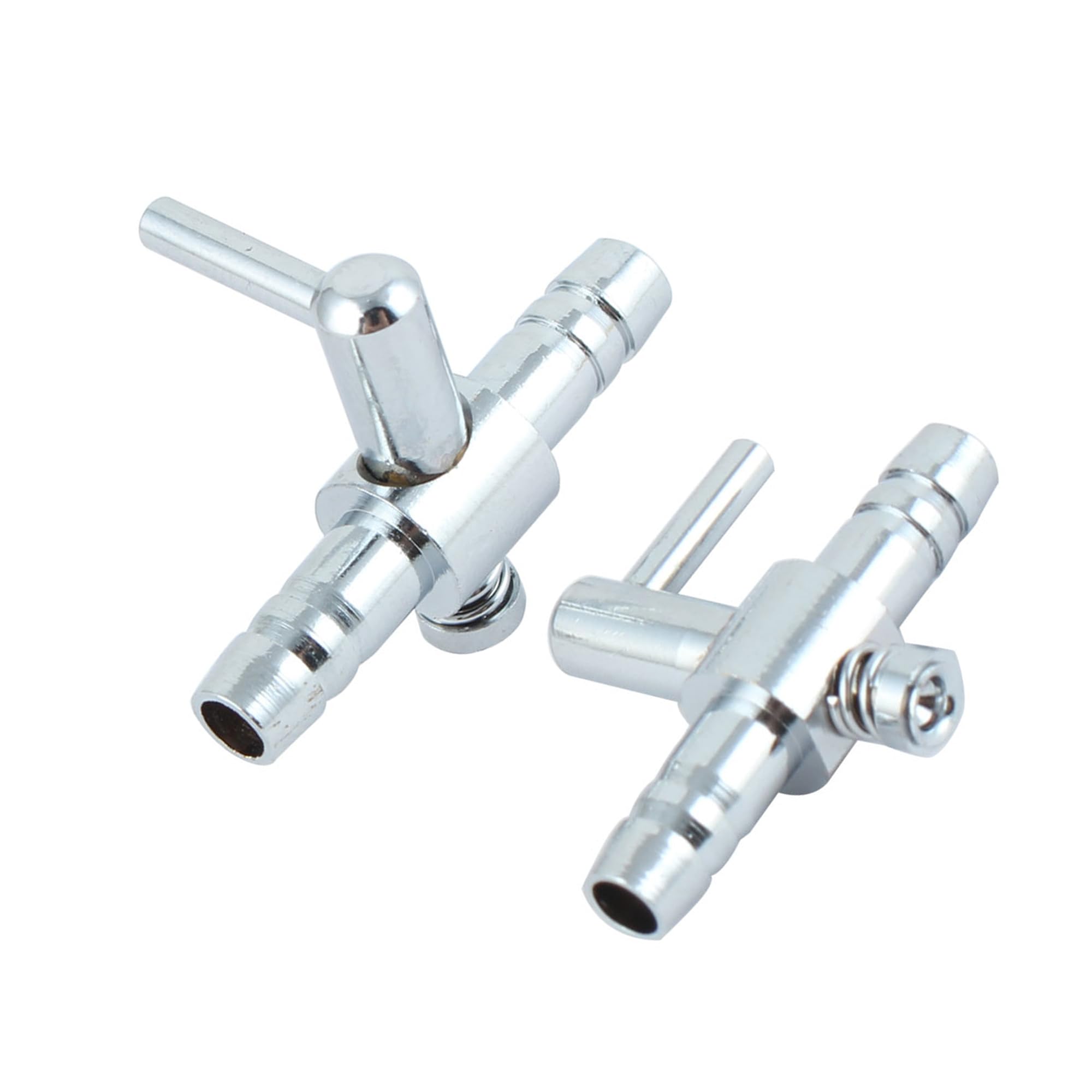 CAPASTEC Air Pump Control Valve, Stainless Steel Single Way Air Valve Distributor for Aquarium Pump, 1.2x 0.83x 0.31inch (Silver Tone 2pcs)