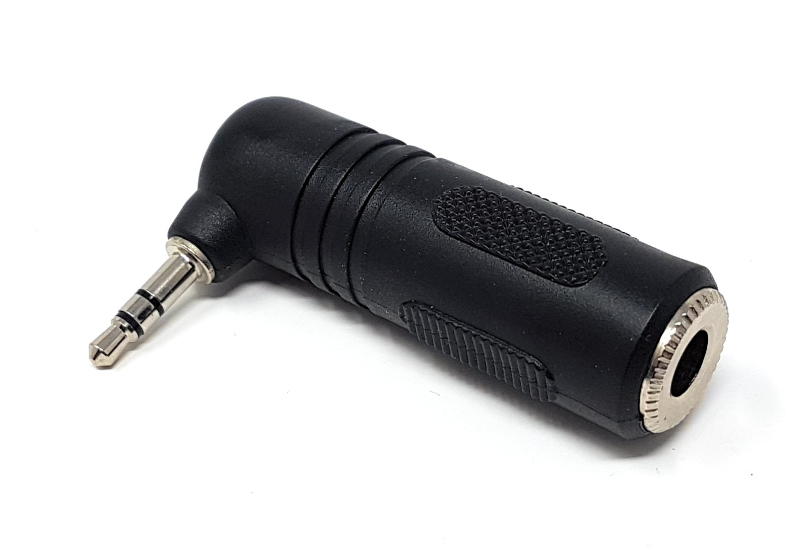 MainCore Right Angled 6.35mm Socket to 3.5mm Stereo Jack Plug Adapter, Coupler, Converter, Extender.