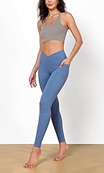 ODODOS Cross Waist Yoga Leggings for Women with