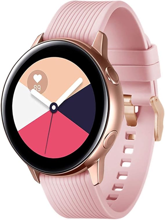 Amazon Com Goseth Compatible With Samsung Galaxy Watch Active 40mm Active 2 Galaxy Watch 3 41mm Bands Silicone Wrist Strap Replacement Buckle Band For Galaxy Watch Active2 Watch 3 Pink