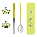 Cartoon Alien Tableware Travel Set with Stainless