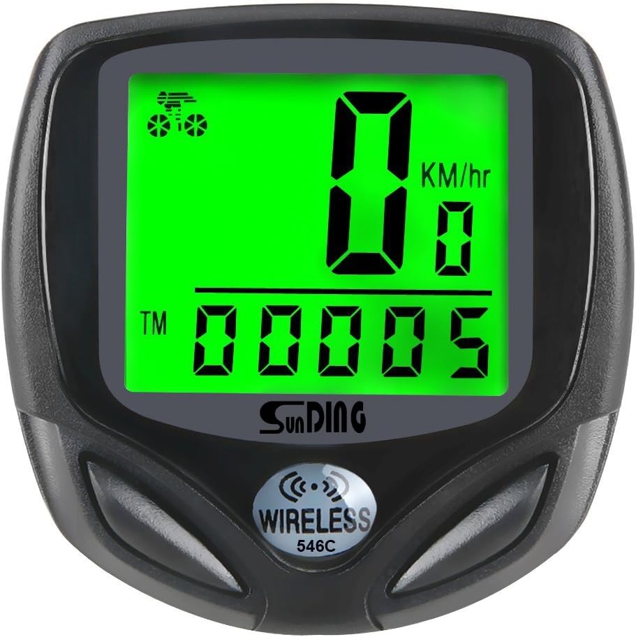 Zakerda Bike Computer Wireless Waterproof Bike Speedometer Bicycle Odometer with LCD Display,Speed Tracking,Multi Function