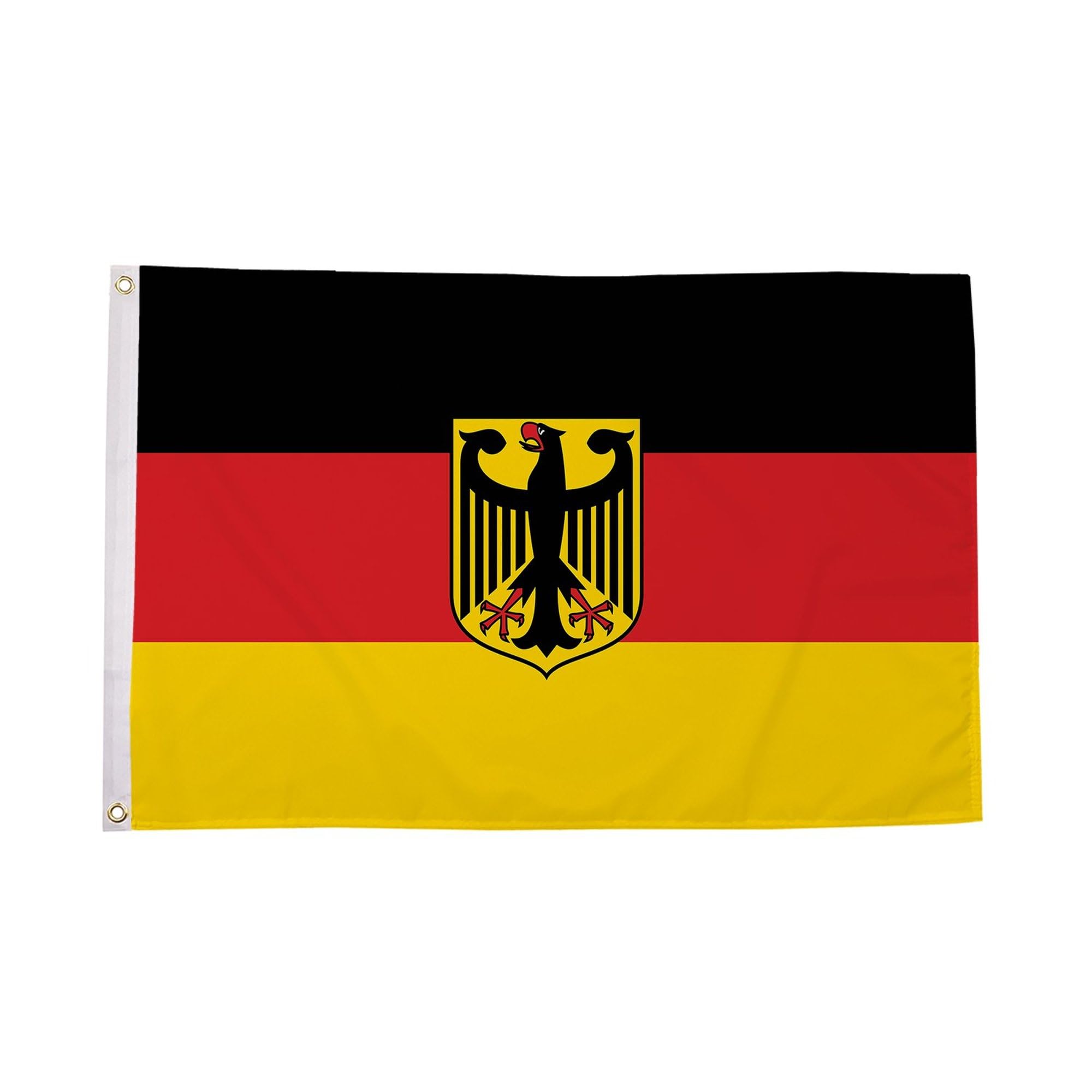 Flagtex Germany Flag with Crest Small 3ft x 2ft (90cm x 60cm) - German State Flag with Eagle, National Crest Flag, European Country Banner Display — image 1